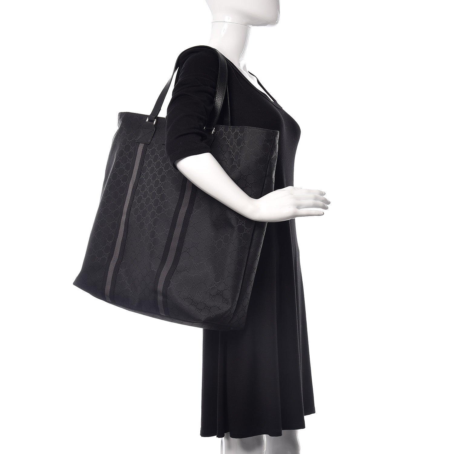 Gucci Nylon Monogram Tote Black 2 of 9