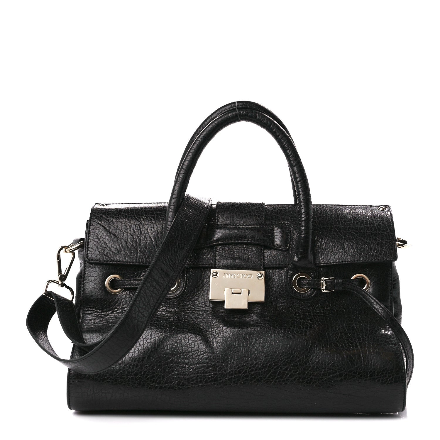 Jimmy Choo Grainy Calfskin Rosalie Satchel Black 1 of 13