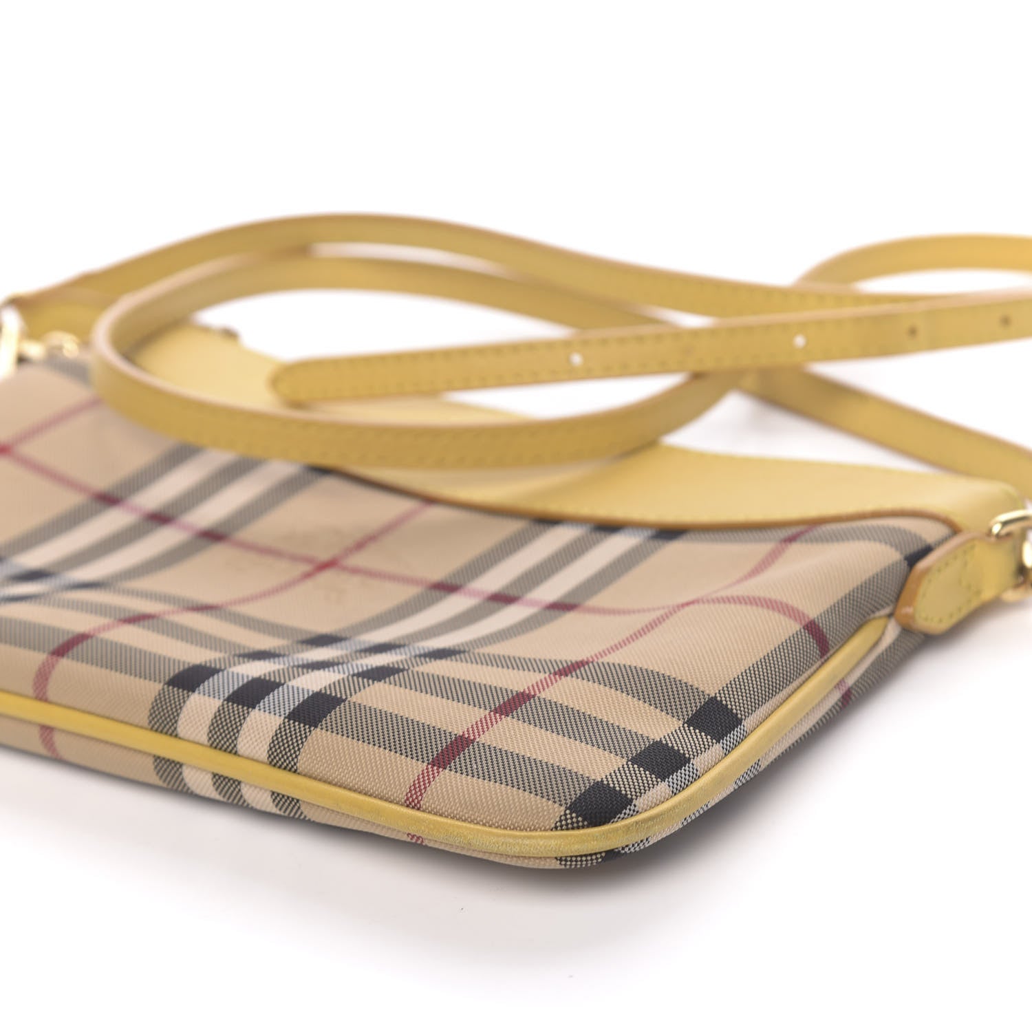 Burberry Horseferry Check Peyton Crossbody Clutch Bag Yellow 12 of 12