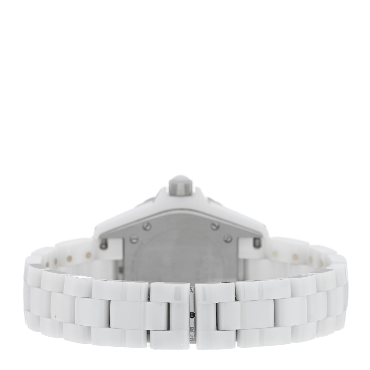 Stainless Steel Ceramic Diamond Pave Bezel 33mm J12 Quartz Watch White