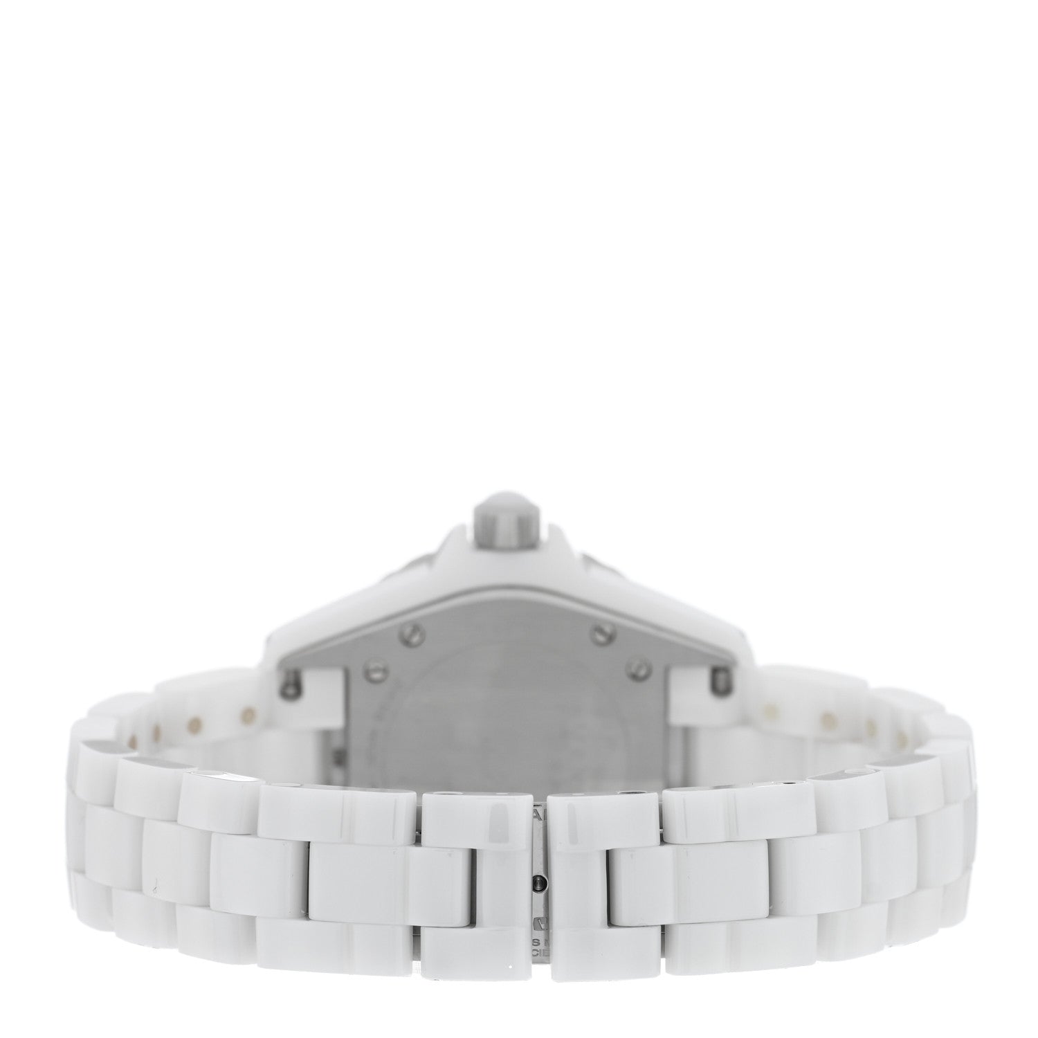 Chanel Stainless Steel Ceramic Diamond Pave Bezel 33mm J12 Quartz Watch White 3 of 5