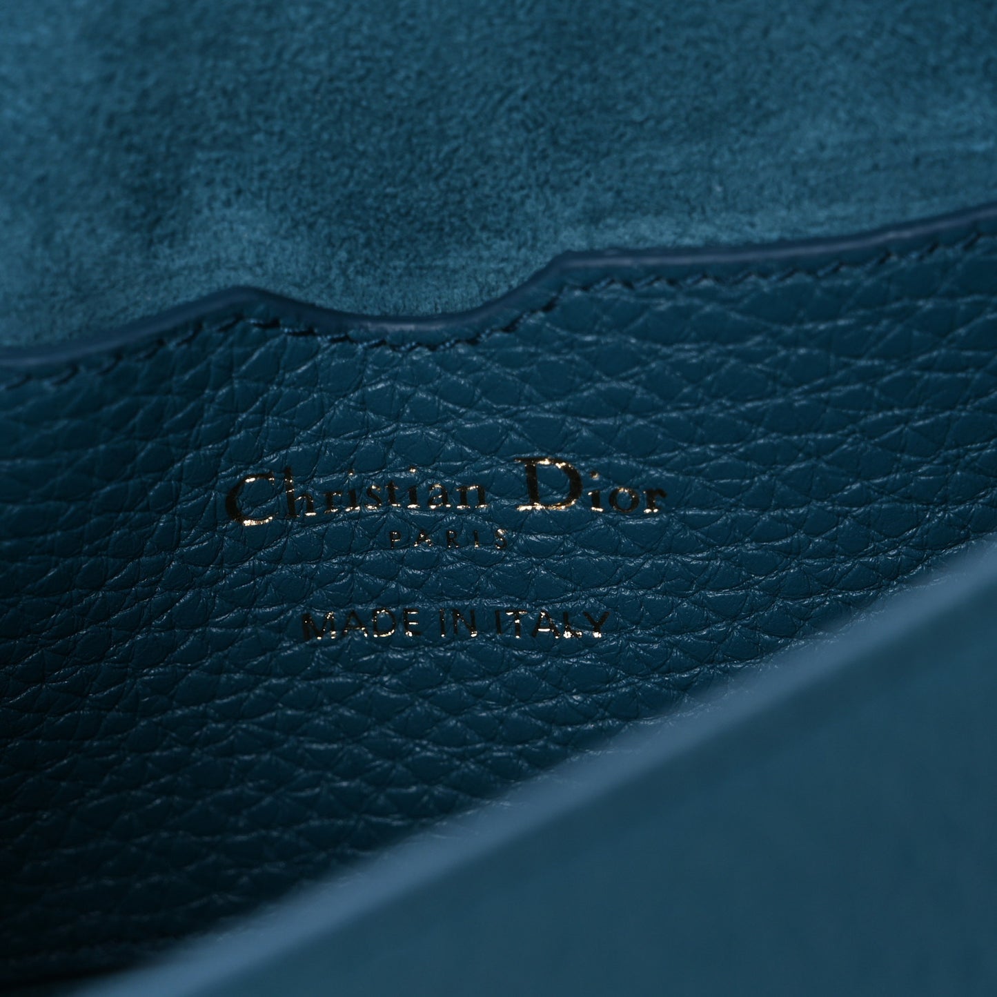 Grained Calfskin Medium Bobby Flap Steel Blue