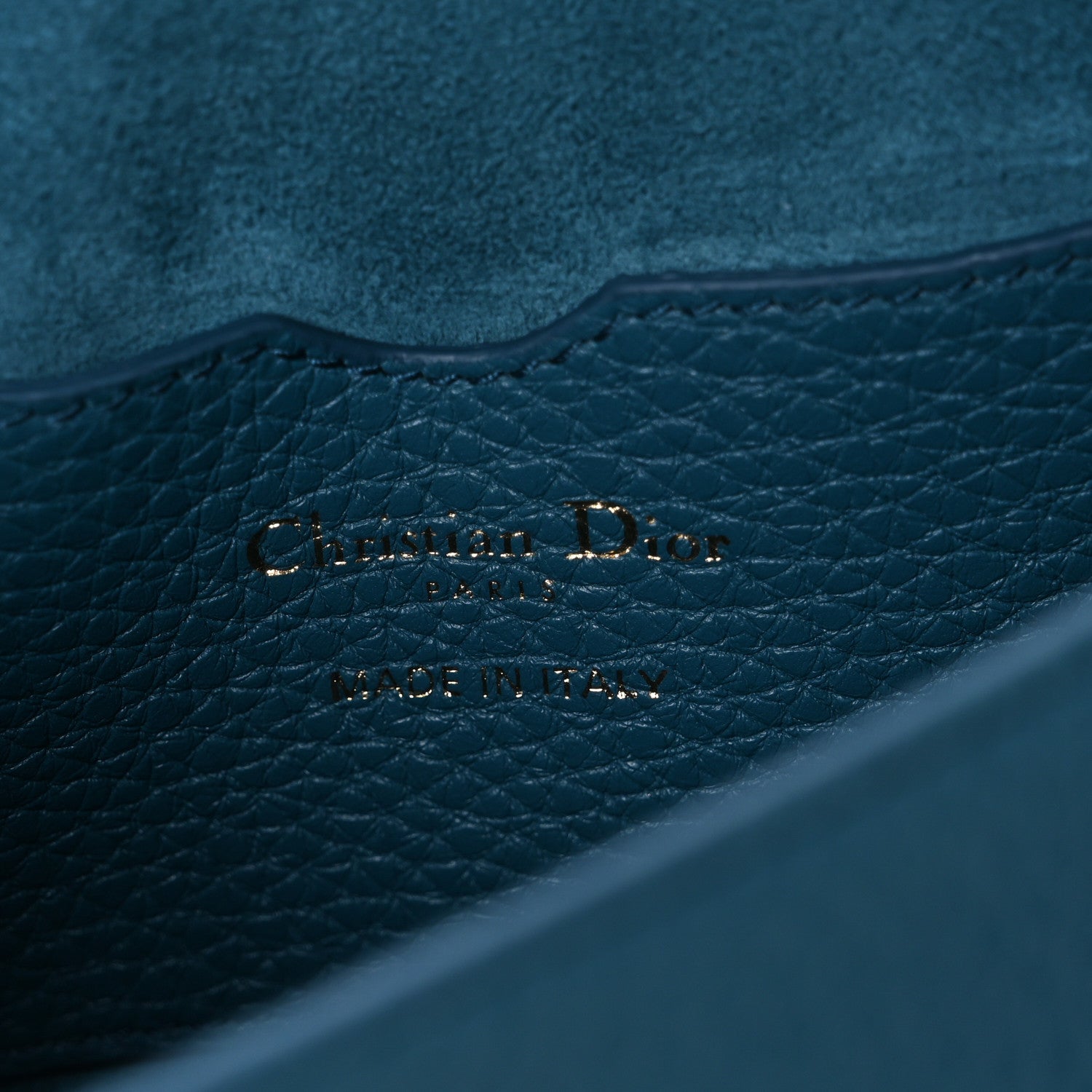 Christian Dior Grained Calfskin Medium Bobby Flap Steel Blue 6 of 10