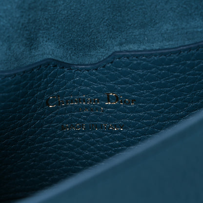 Christian Dior Grained Calfskin Medium Bobby Flap Steel Blue 6 of 10