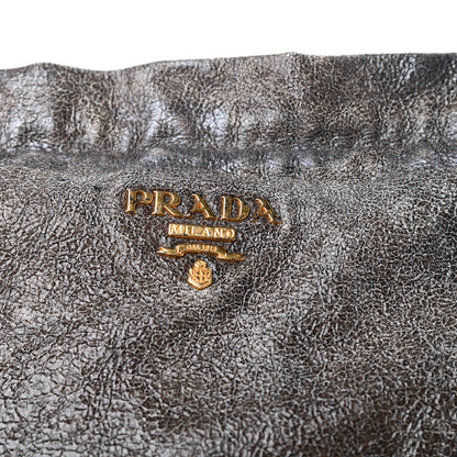 Prada Cervo Lux Shoulder Bag Dark Grey 7 of 11