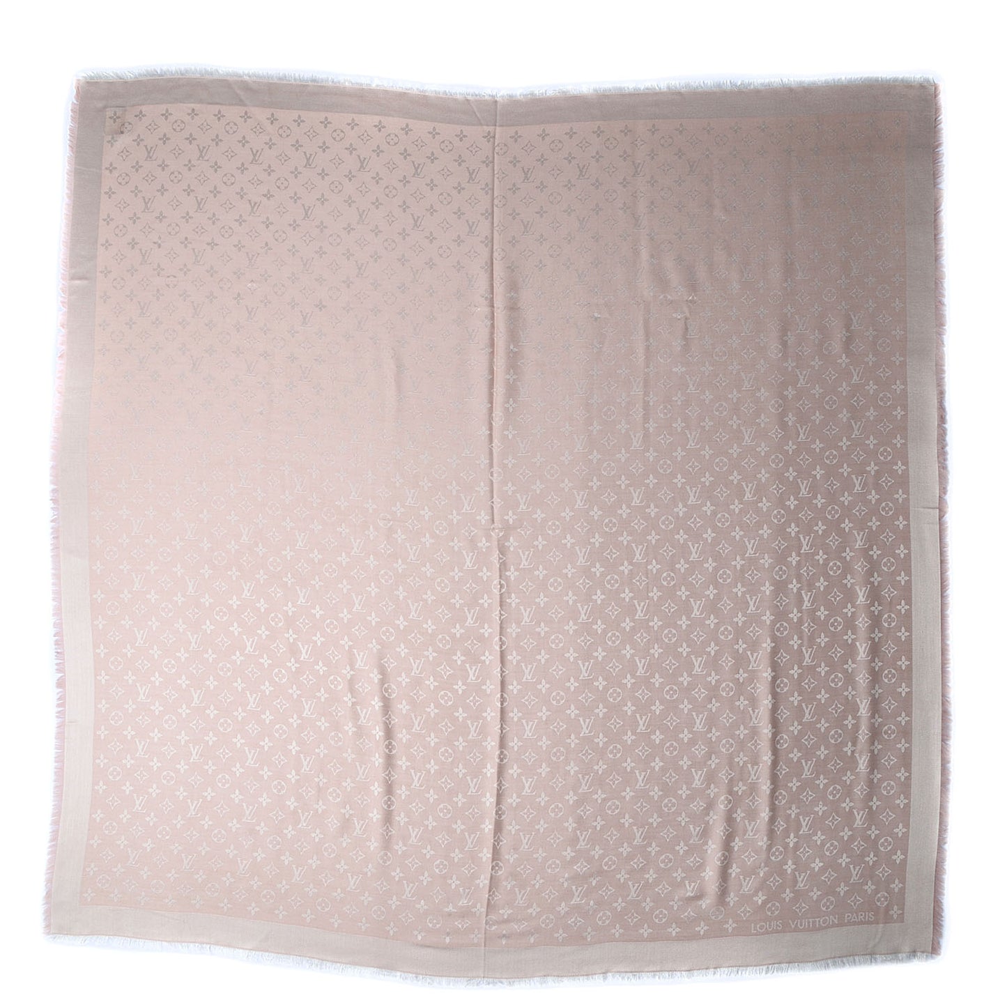 Silk Wool Monogram Denim Shawl Rose