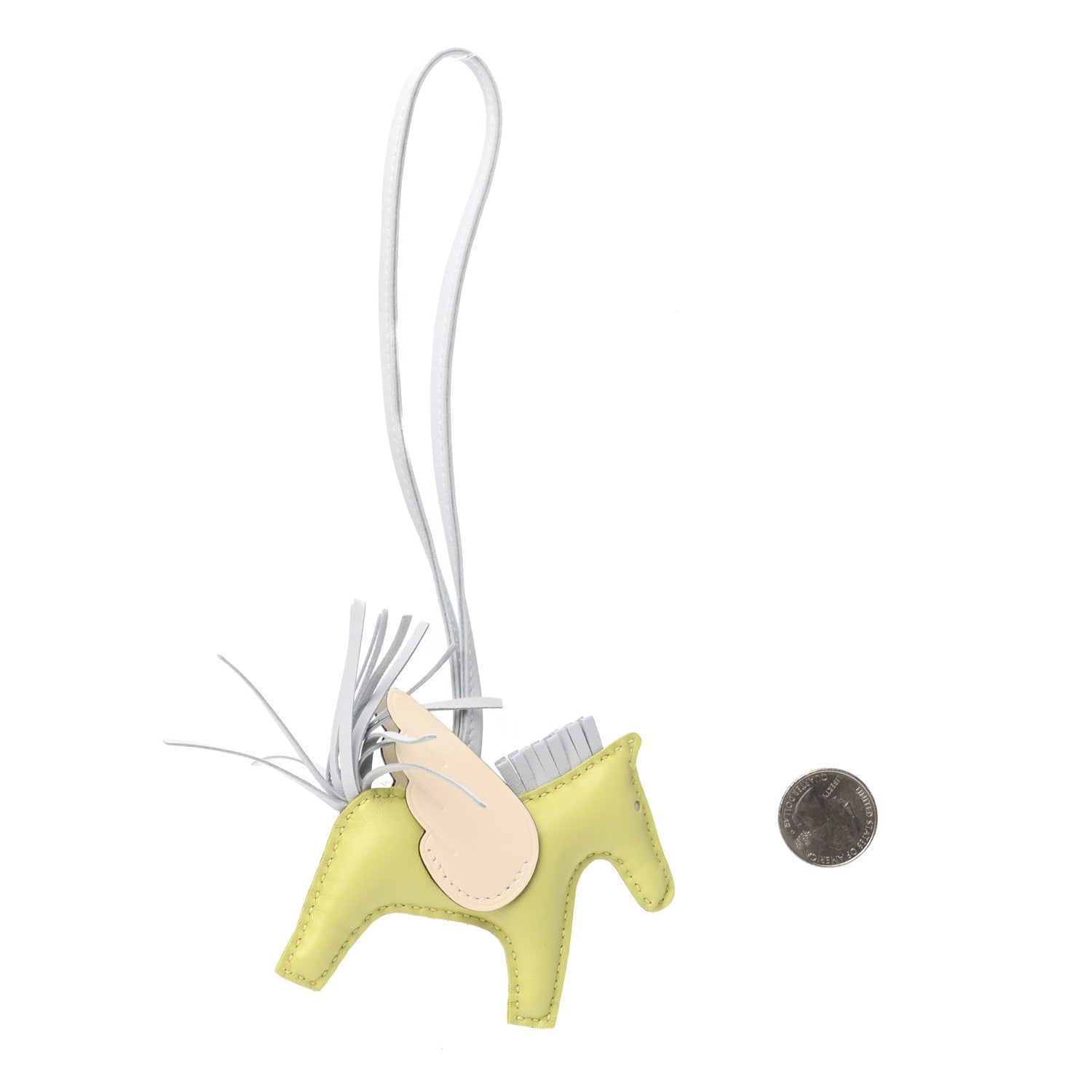 Hermes Milo Lambskin Grigri Rodeo Pegase Horse Bag Charm PM Jaune Bourgeon Bleu Brume Nata 2 of 5