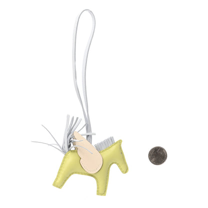 Hermes Milo Lambskin Grigri Rodeo Pegase Horse Bag Charm PM Jaune Bourgeon Bleu Brume Nata 2 of 5