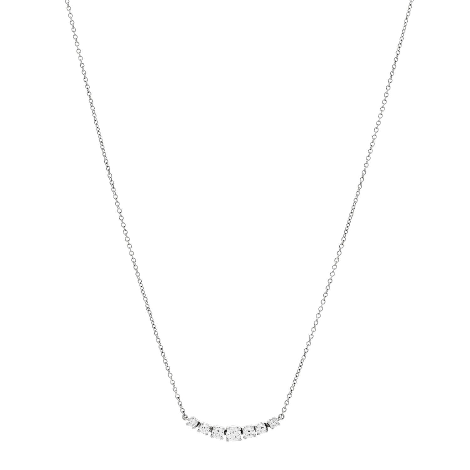 Tiffany Platinum Diamond .36ctw Graduated Pendant Necklace 1 of 6