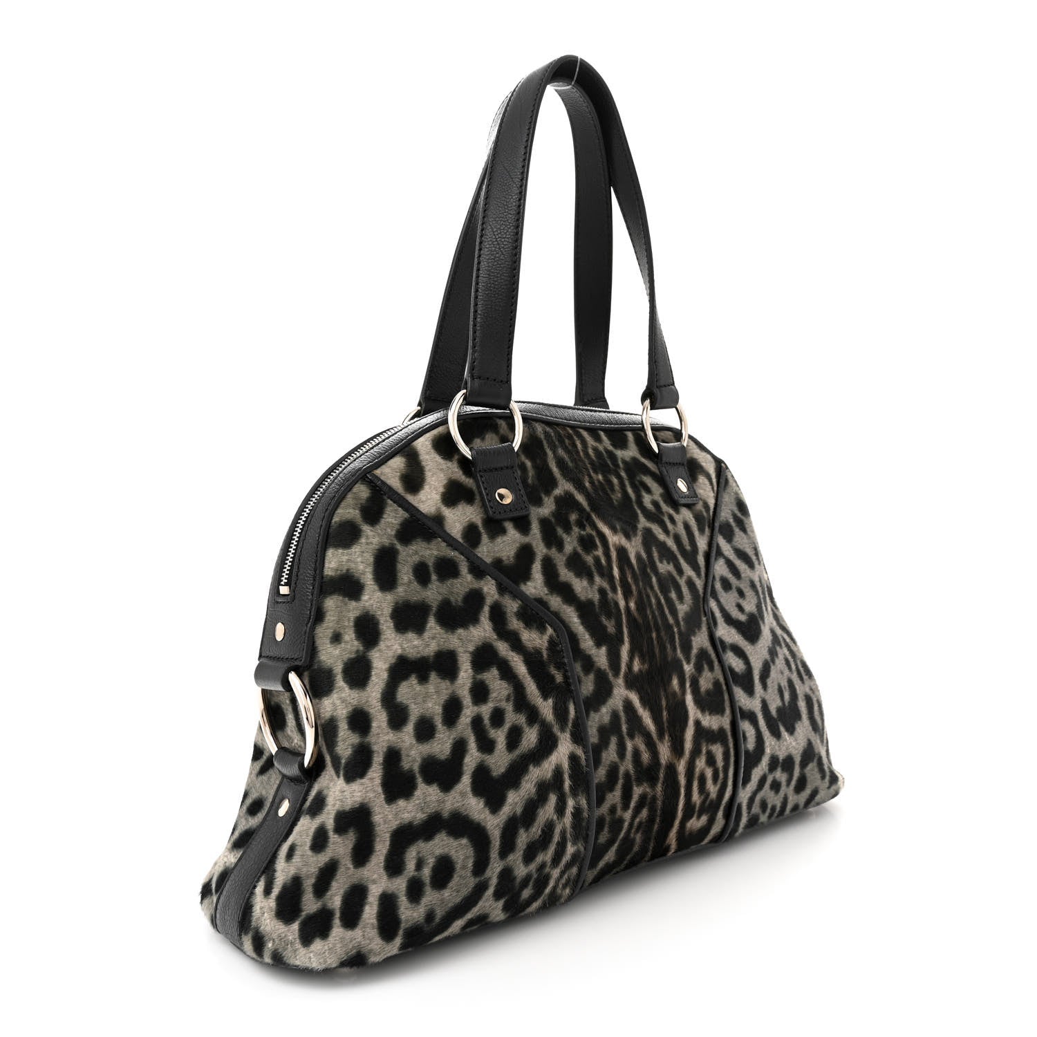 Saint Laurent Calf Hair Leopard Print Large Muse Black 3 of 13