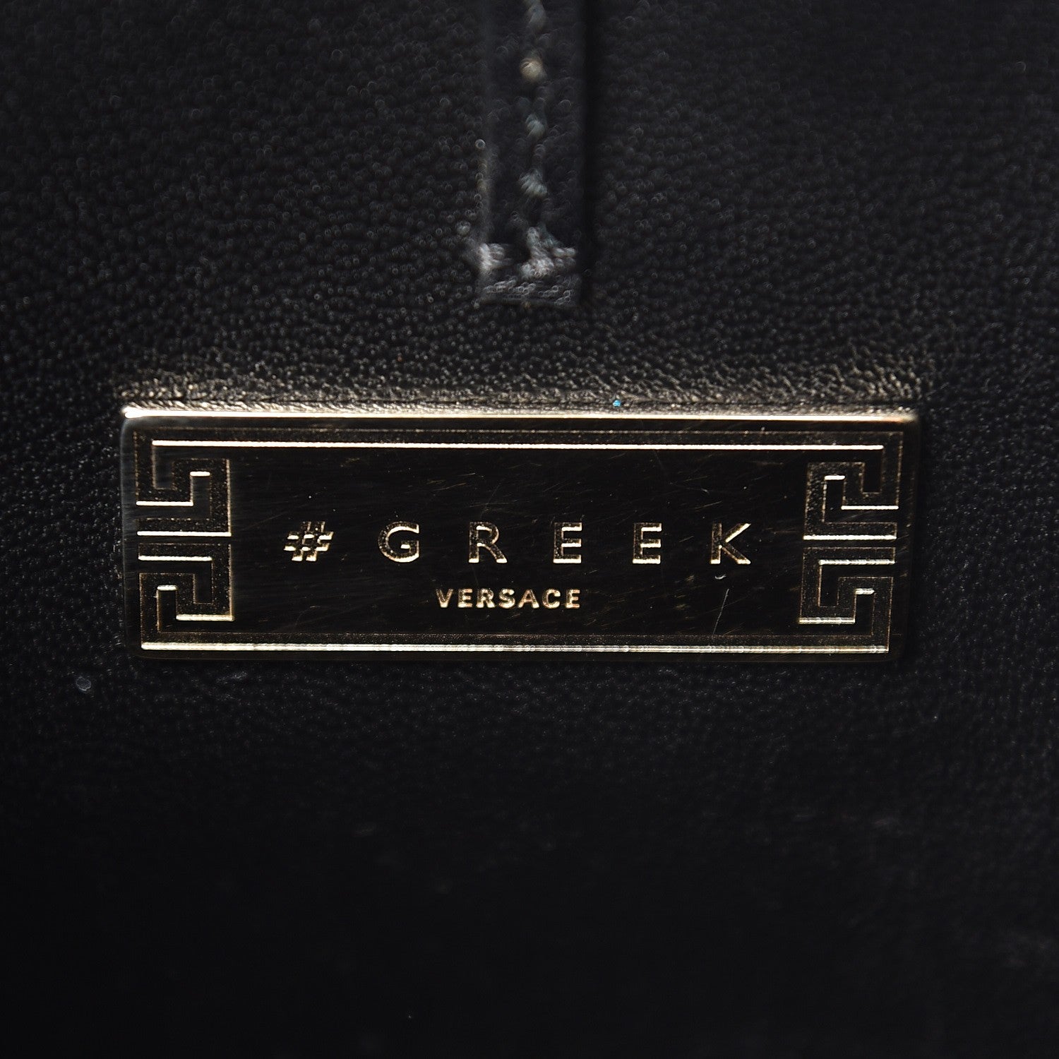 Versace Patent Nappa Embroidered Zip Tote Black 6 of 9