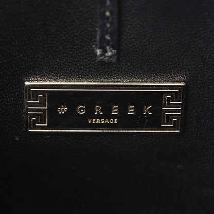 Versace Patent Nappa Embroidered Zip Tote Black 6 of 9