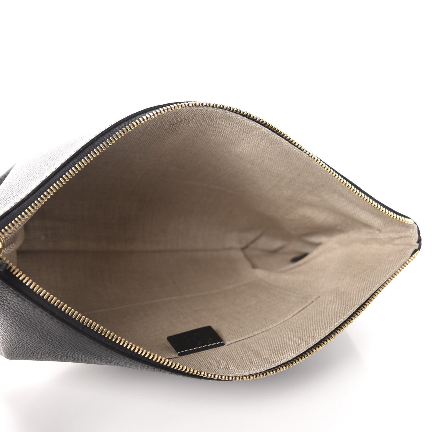 Pebbled Calfskin Large Bamboo Clutch Black