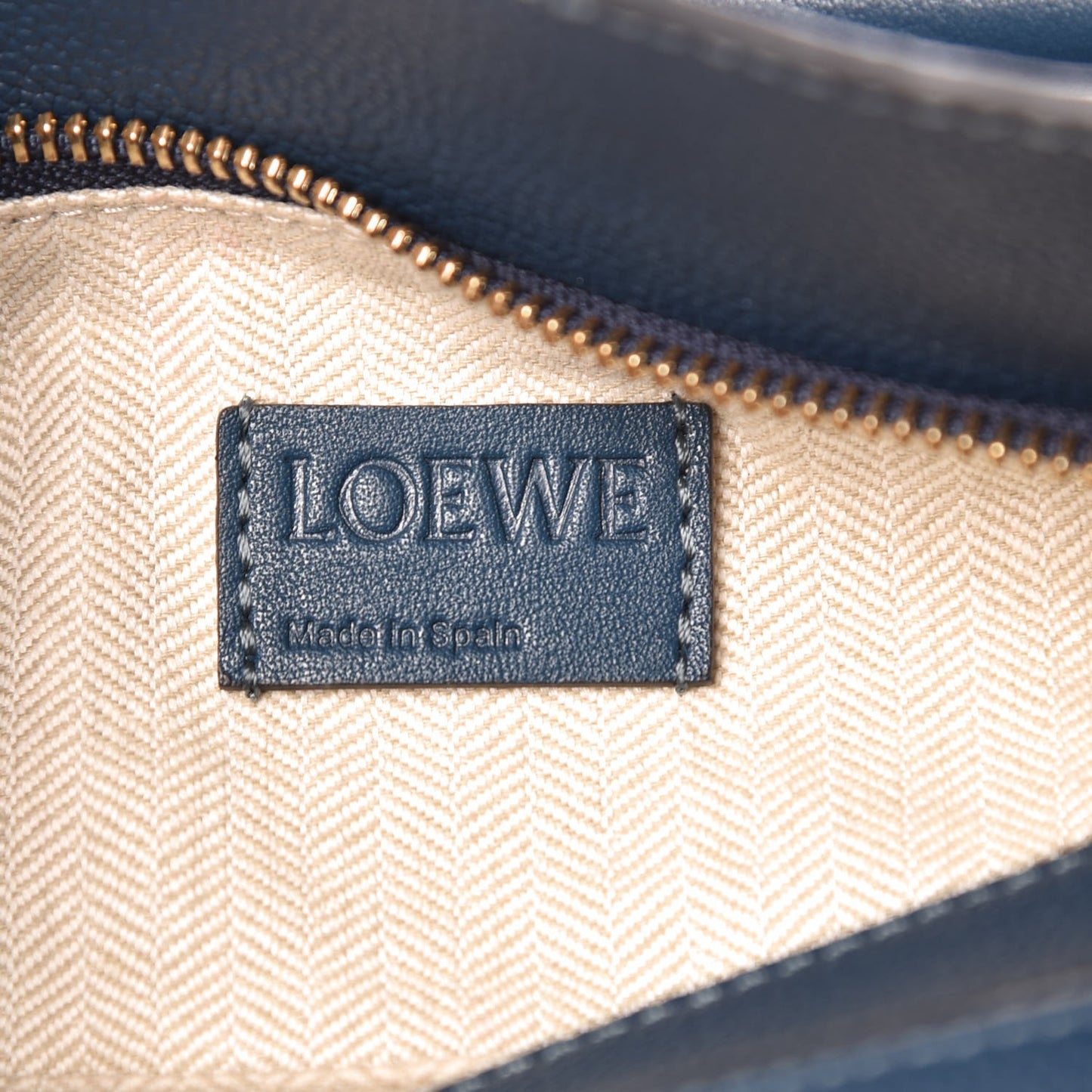 Grained Calfskin Small Puzzle Shoulder Bag Dark Blue