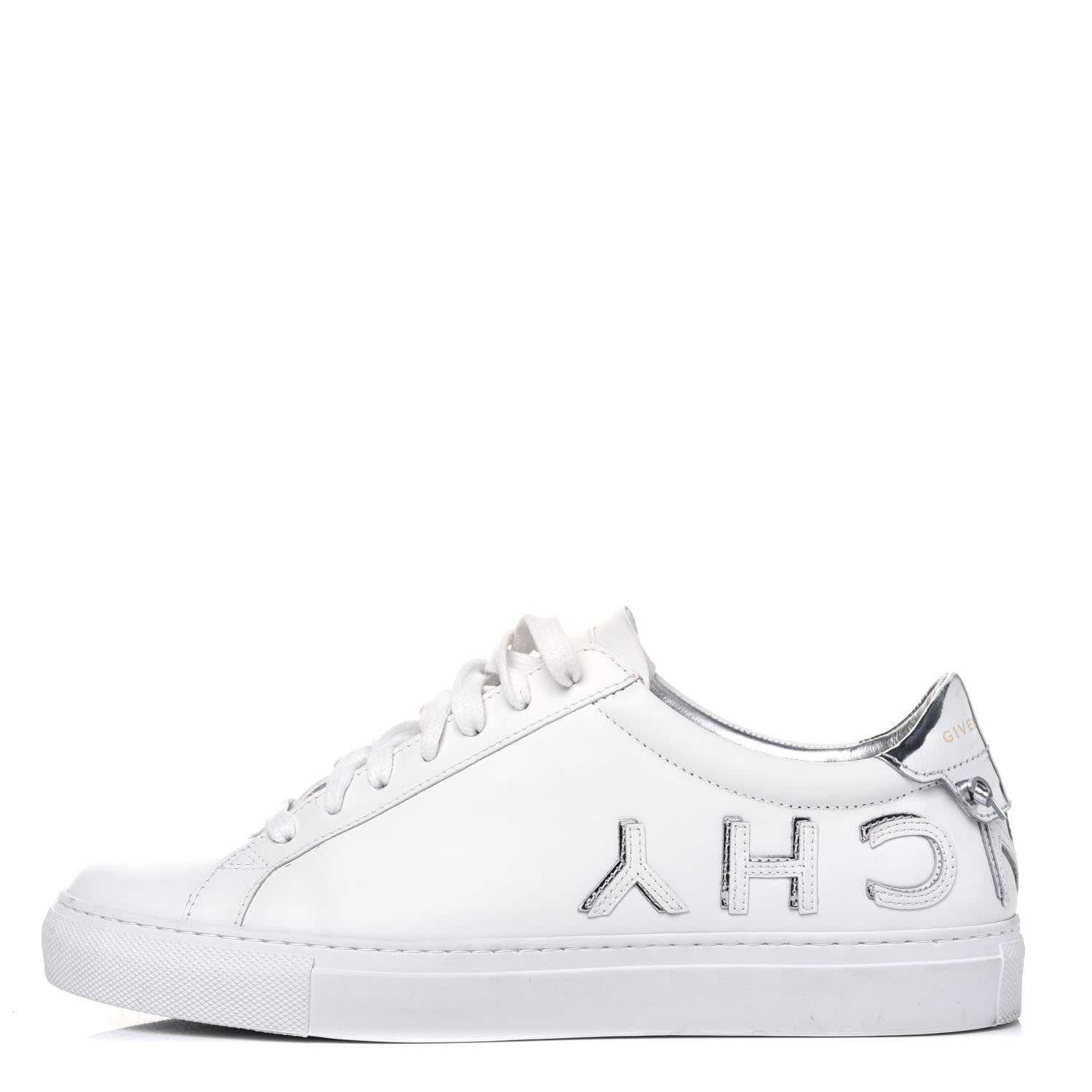 Givenchy Calfskin Reverse Logo Womens Urban Street Sneakers 39.5 White Silver 1 of 14