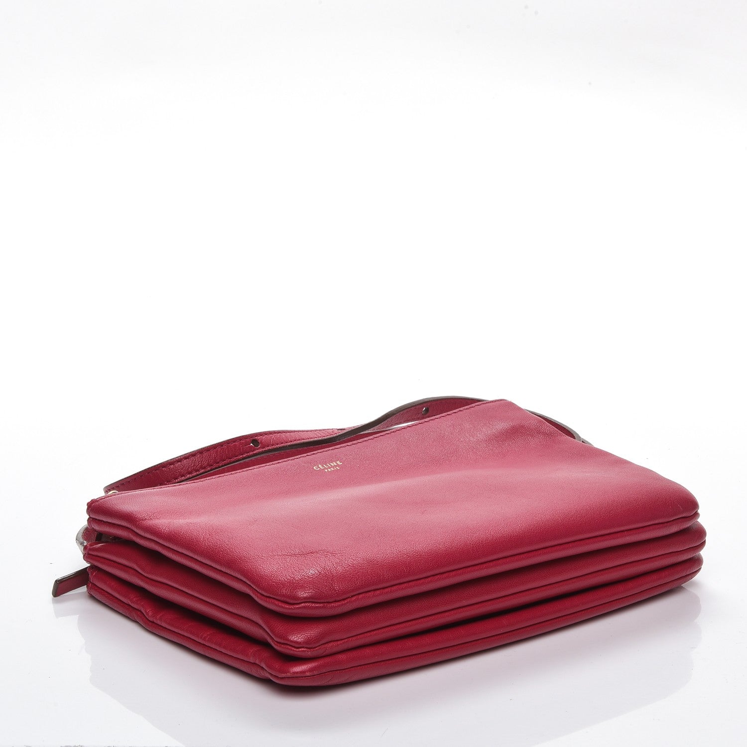 Celine Lambskin Small Trio Crossbody Bag Fuchsia 4 of 11