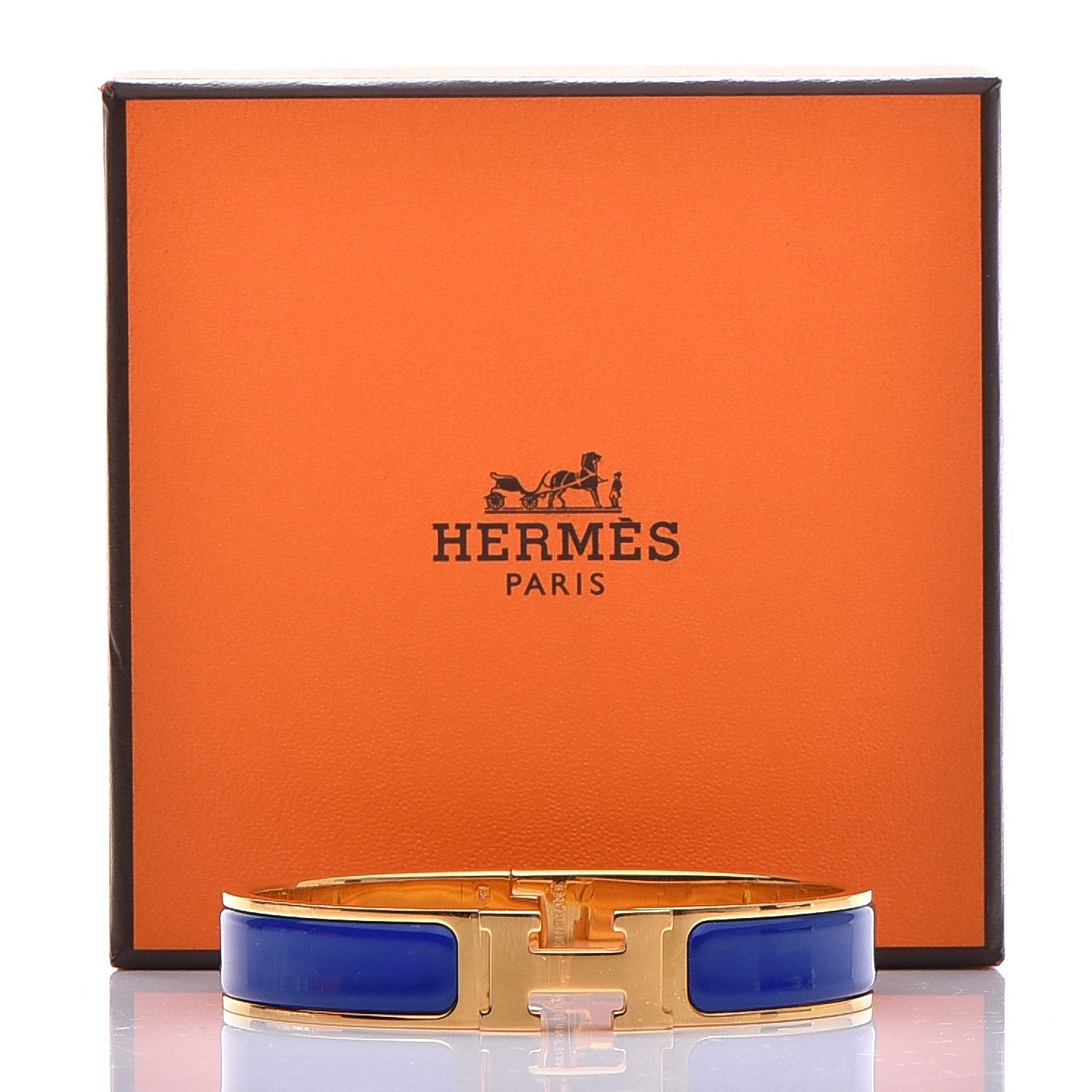 Hermes Enamel Narrow Clic Clac H Bracelet PM Bleu Royal 7 of 7