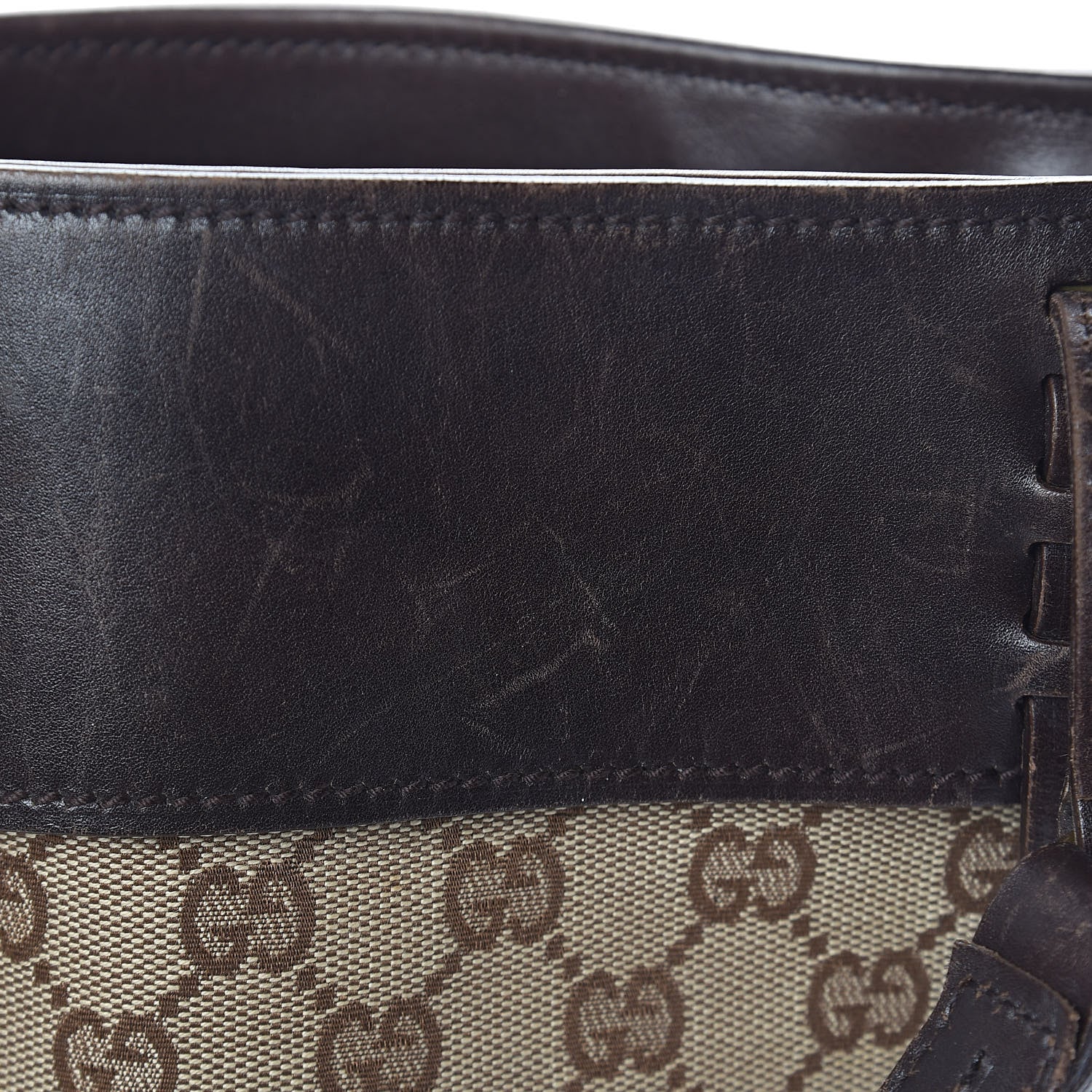 Gucci Monogram Calfskin Tote Dark Brown 9 of 18