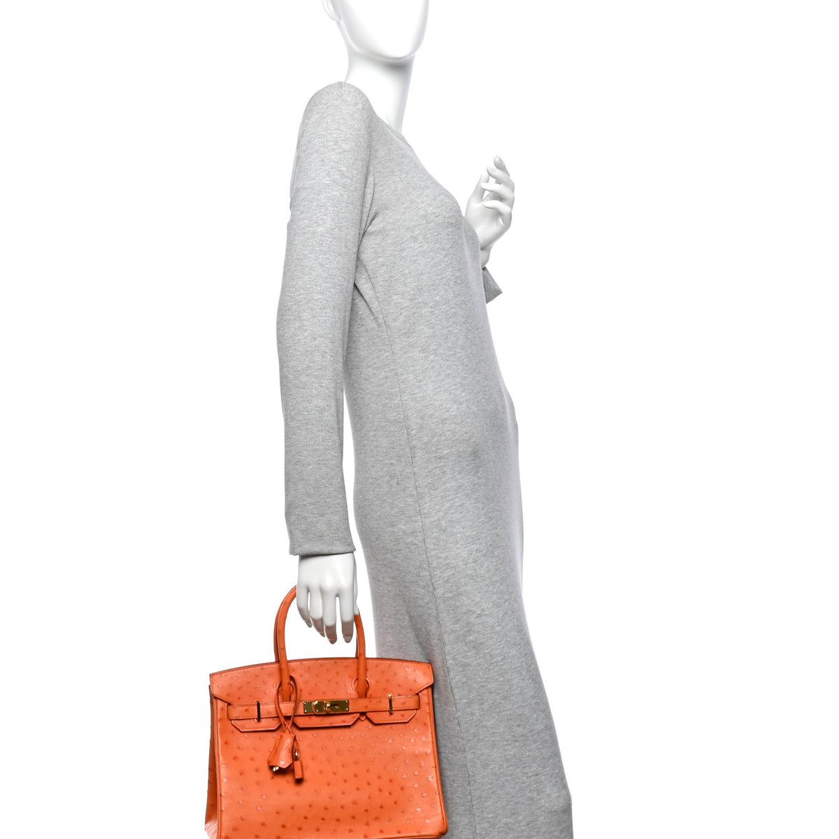 Hermes Ostrich Birkin 30 Orange 2 of 11