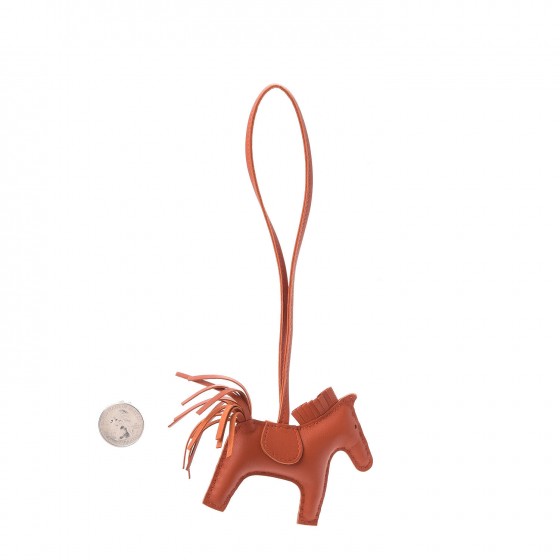 Hermes Milo Lambskin Grigri Rodeo Horse Bag Charm PM Cornaline 2 of 5
