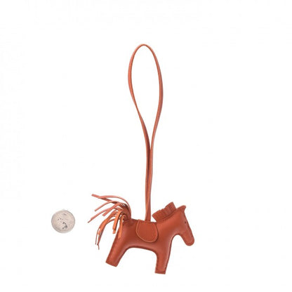 Hermes Milo Lambskin Grigri Rodeo Horse Bag Charm PM Cornaline 2 of 5