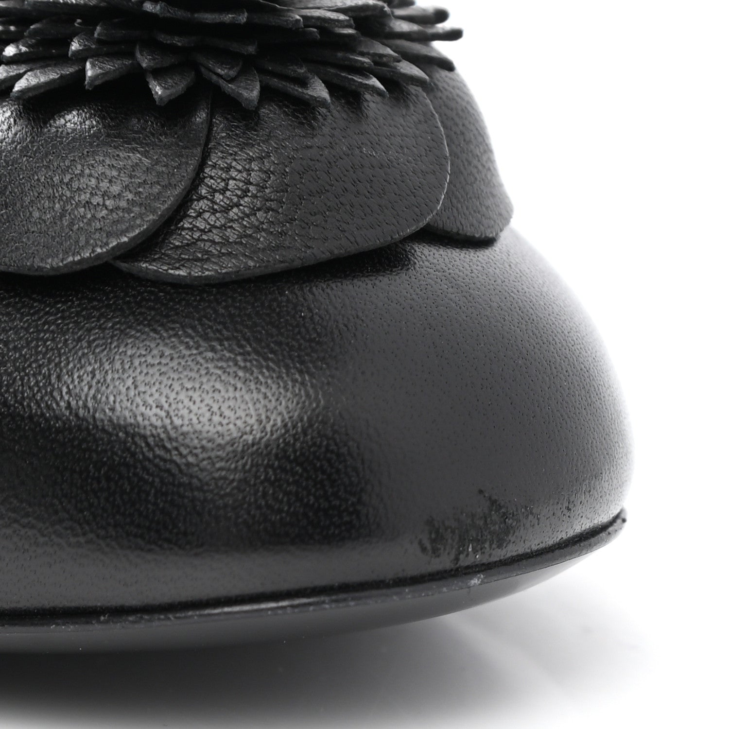 Chanel Lambskin Camellia Ballerina Flats 38 Black 10 of 11