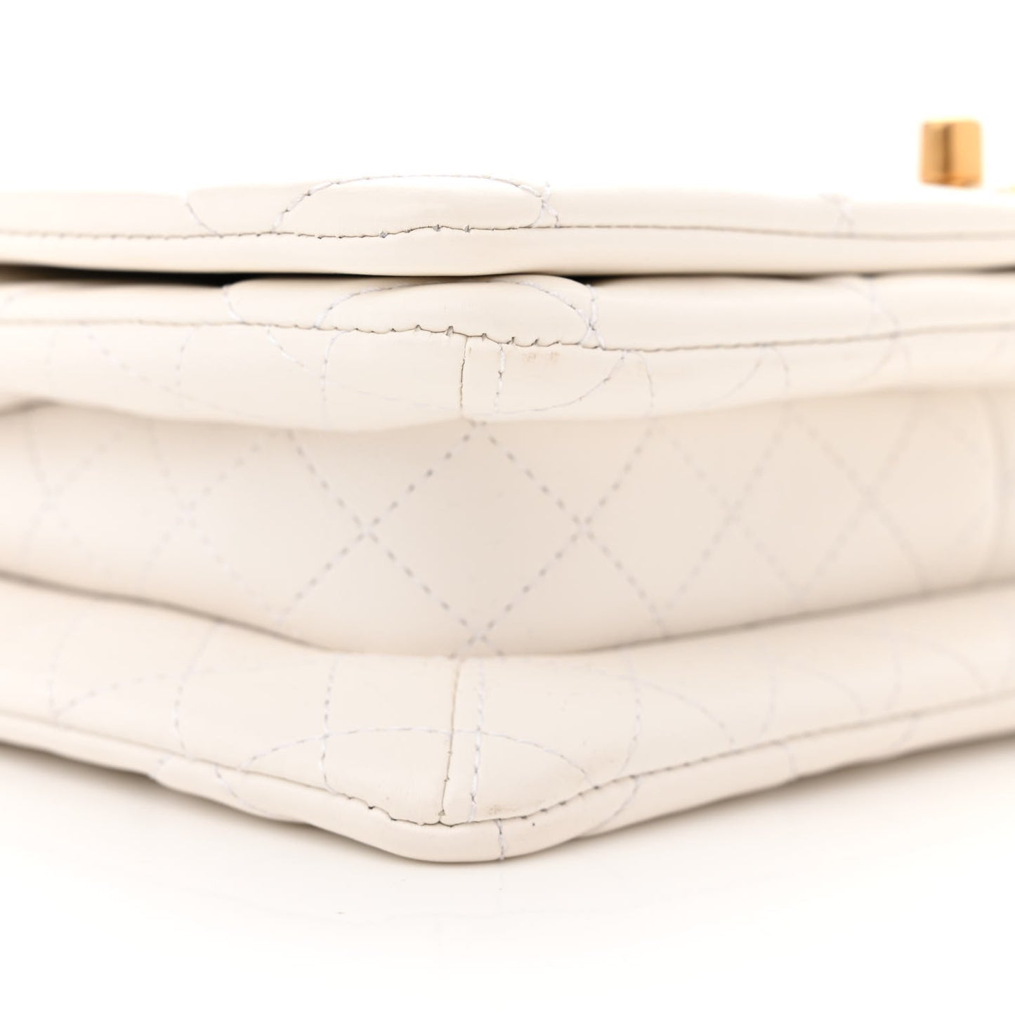 Lambskin Quilted On And On Small Chain Flap White