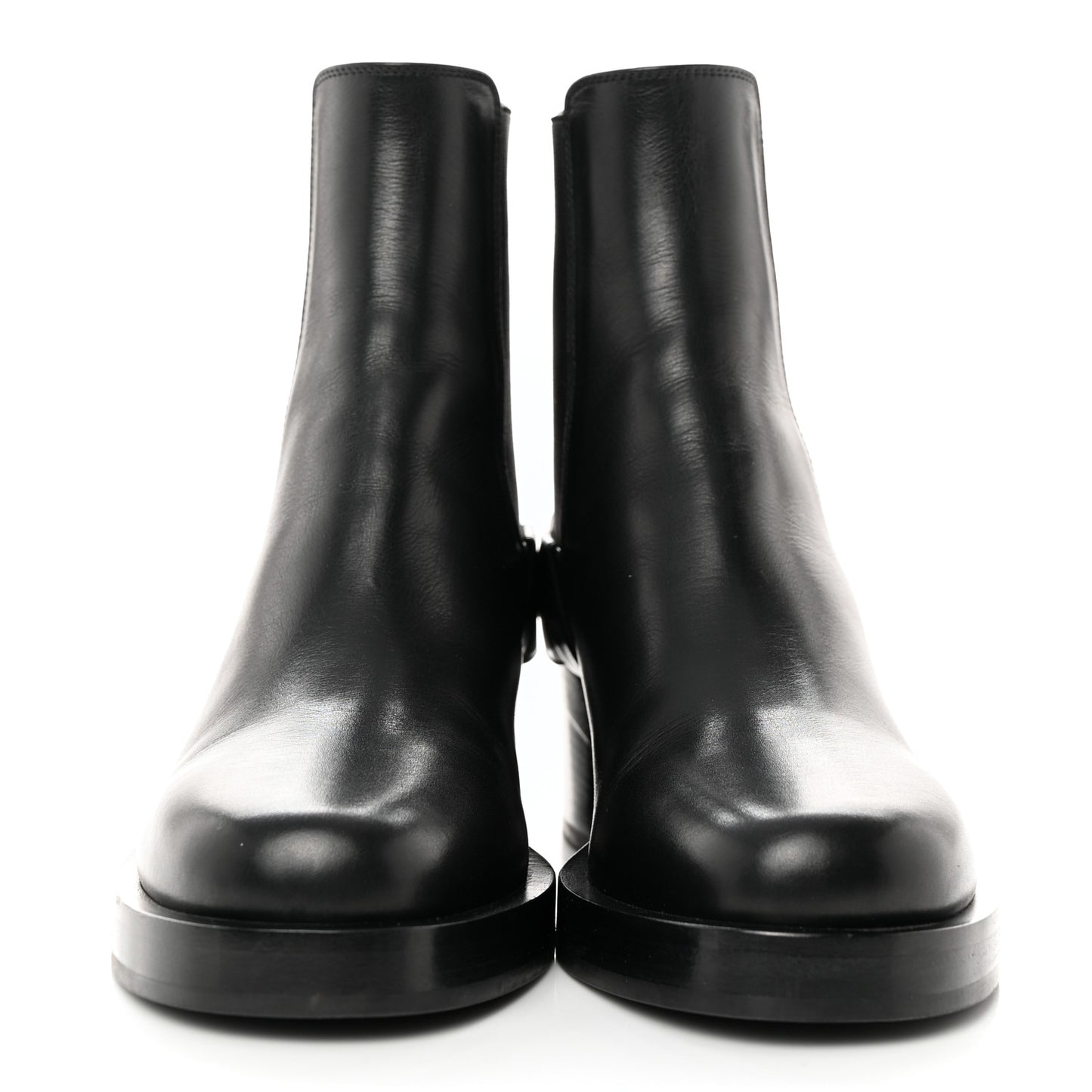 Calfskin VLOGO Flat Boots 36 Black