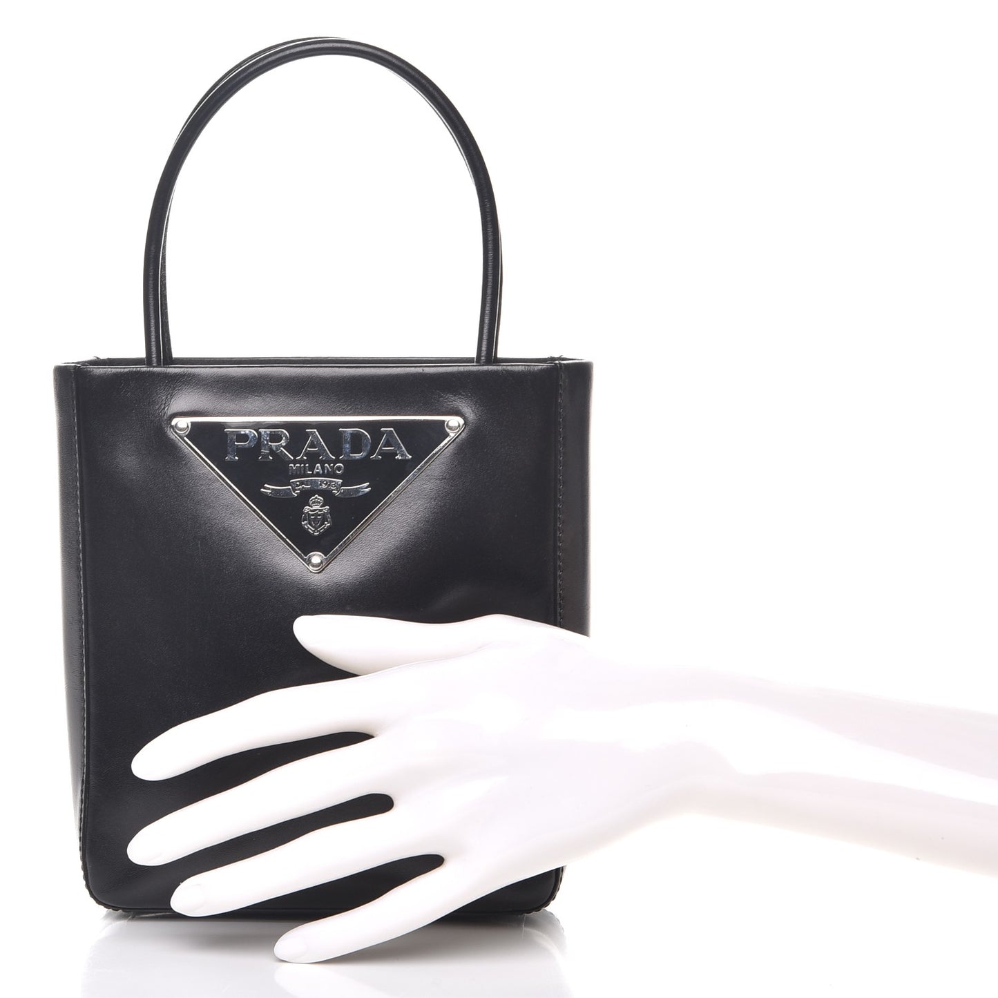 Vitello Box Mini Logo Bag Black