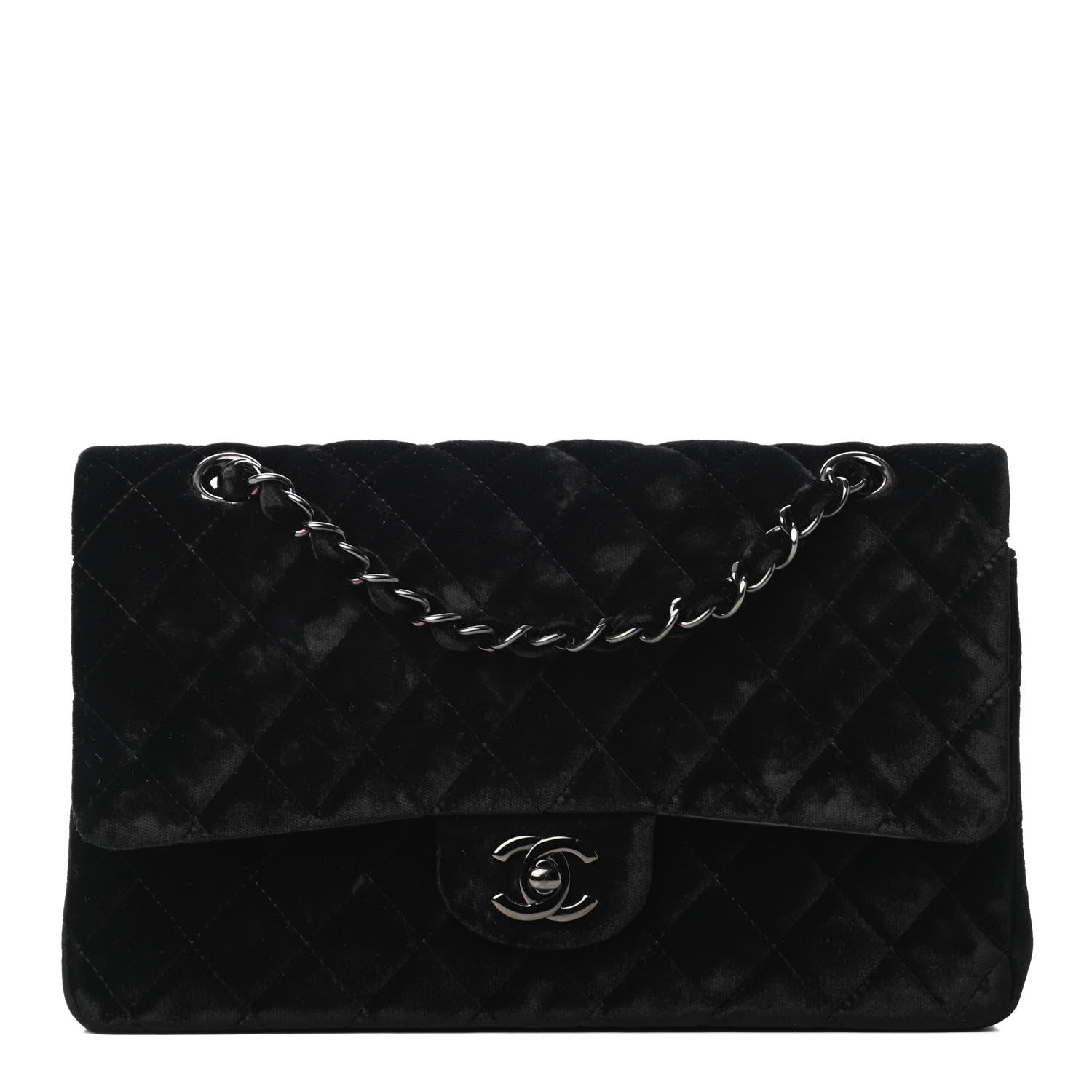 Chanel Velvet Quilted Medium Double Flap So Black 1 of 9