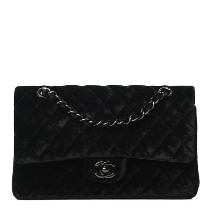 Chanel Velvet Quilted Medium Double Flap So Black 1 of 9