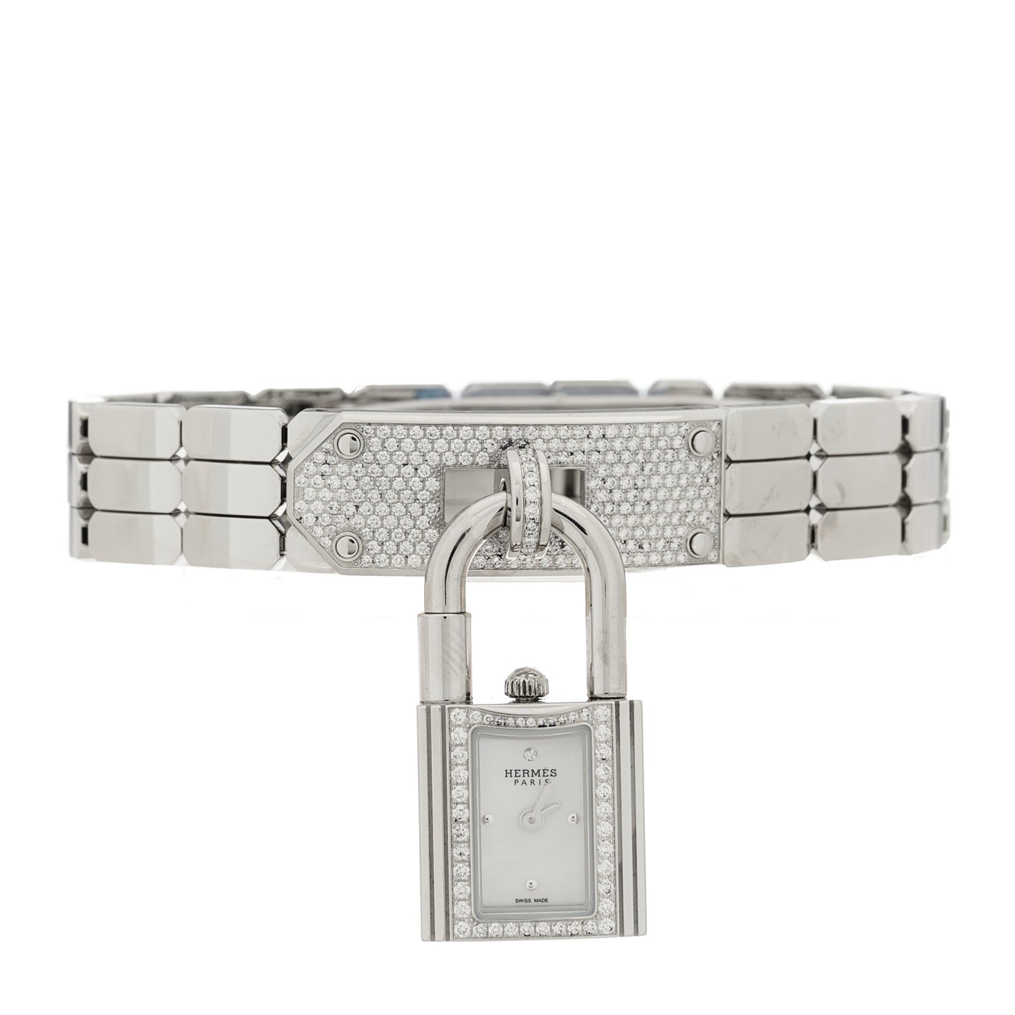 Stainless Steel Diamond Pave 16mm Kelly Quartz Watch
