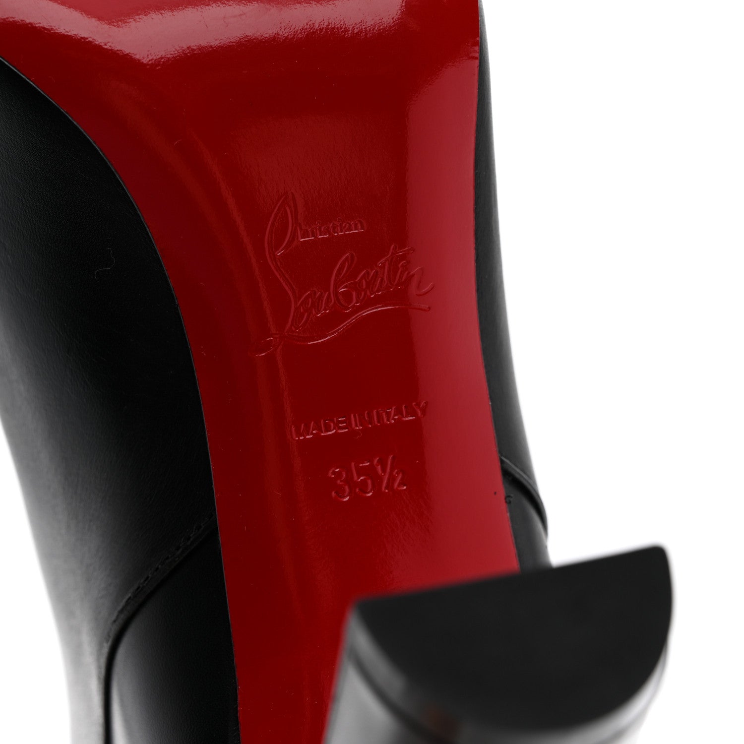 Christian Louboutin Calfskin Loo Botta 85 Knee High Boots 35.5 Black 6 of 9