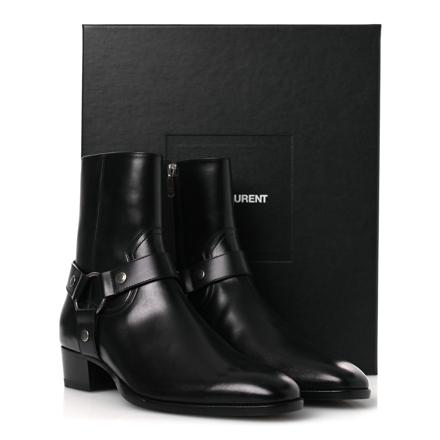 Calfskin Mens Wyatt Marrakesh Harness Ankle Boots 40 Black
