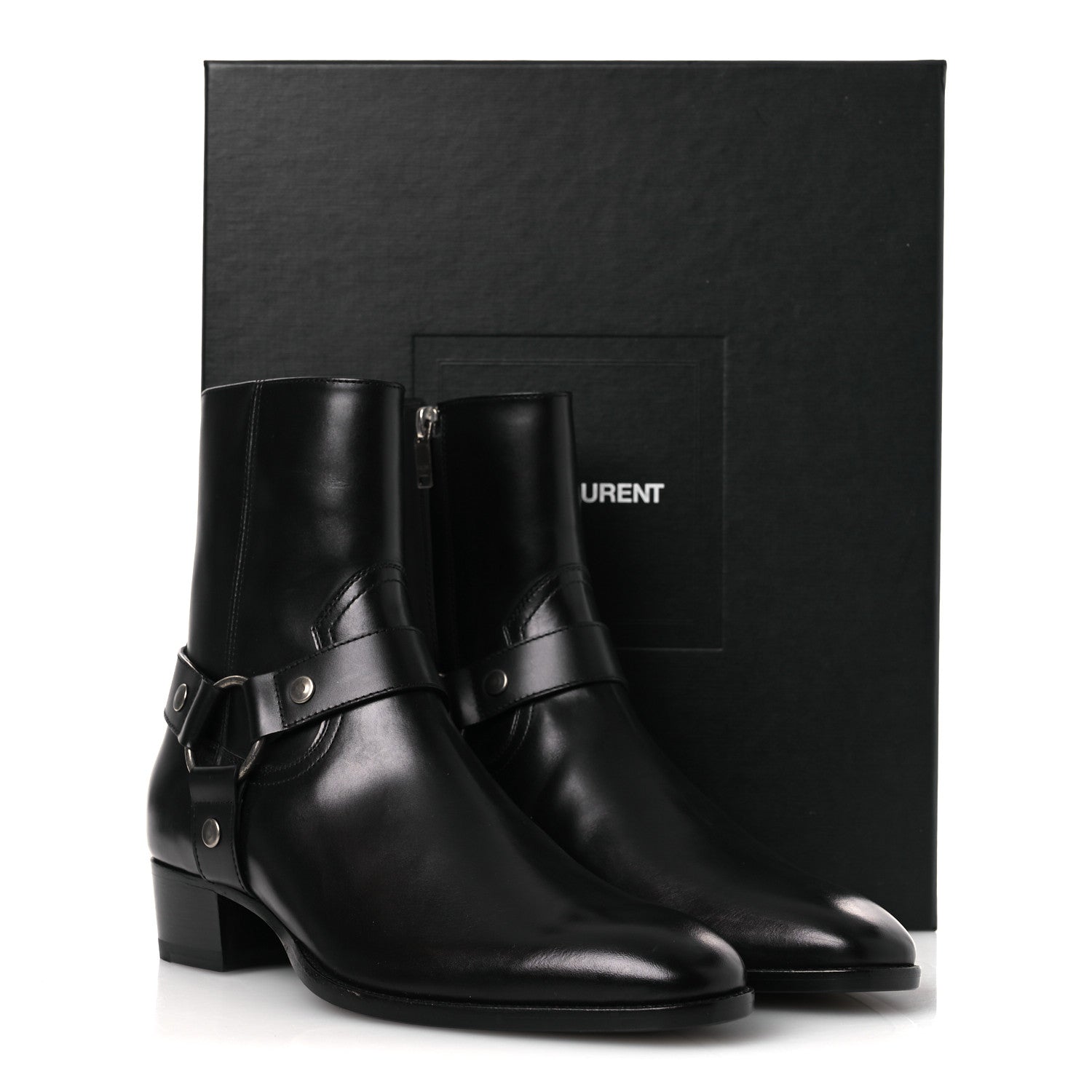 Saint Laurent Calfskin Mens Wyatt Marrakesh Harness Ankle Boots 40 Black 13 of 13