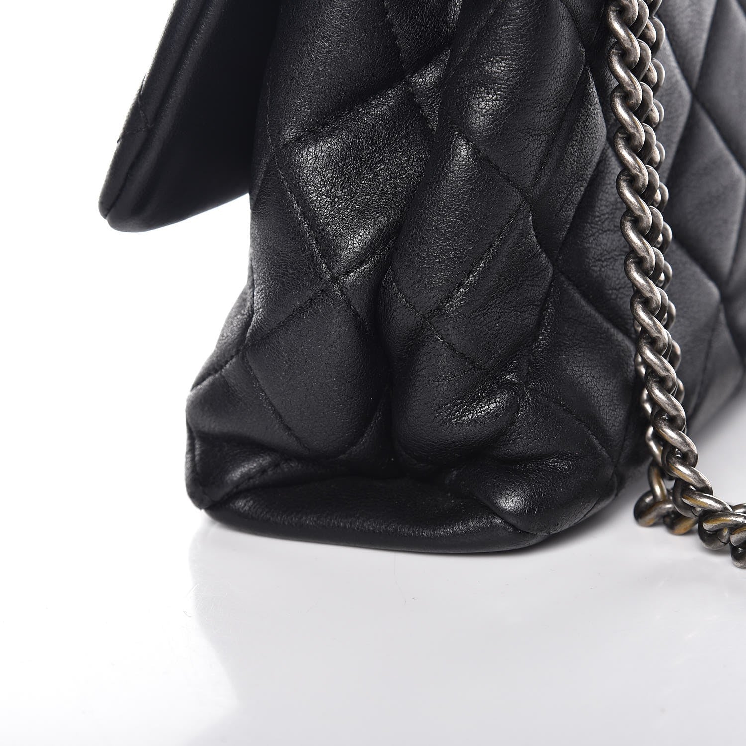 Chanel Shiny Lambskin Quilted Medium Burgundy Rocks Flap Black 10 of 12