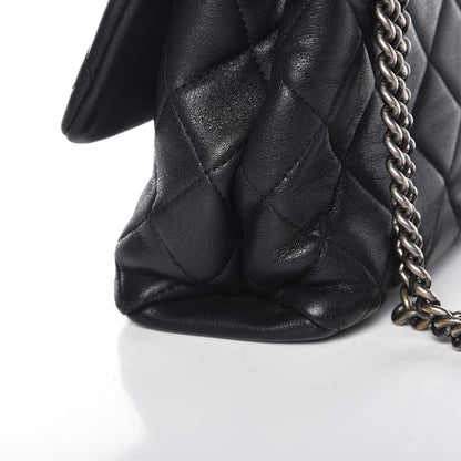 Chanel Shiny Lambskin Quilted Medium Burgundy Rocks Flap Black 10 of 12