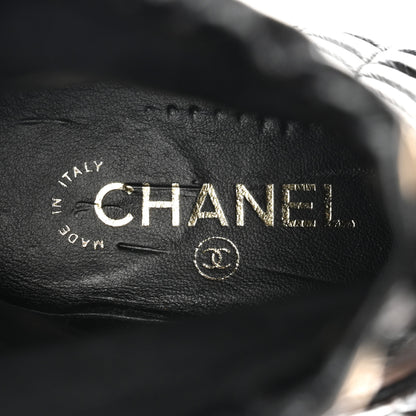 Chanel Shiny Goatskin Cap Toe Short Boots 37.5 Black 8 of 10