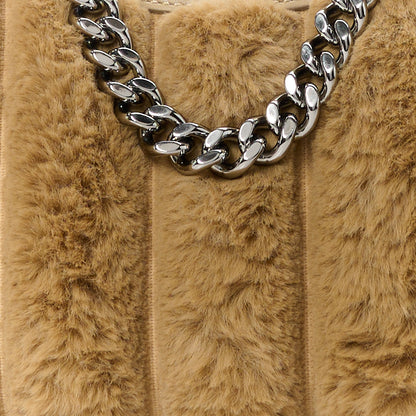 Stella McCartney STELLA MCCARTNEY Eco Fur Mini Striped Shoulder Bag Camel 8 of 10