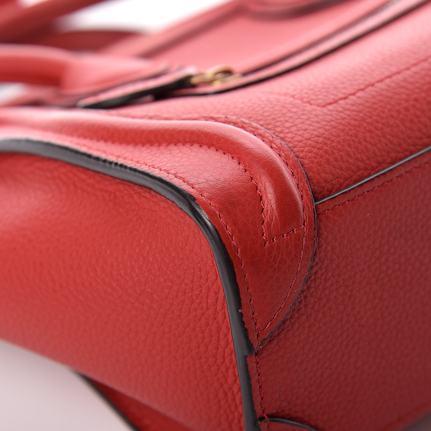 Drummed Calfskin Nano Luggage Red
