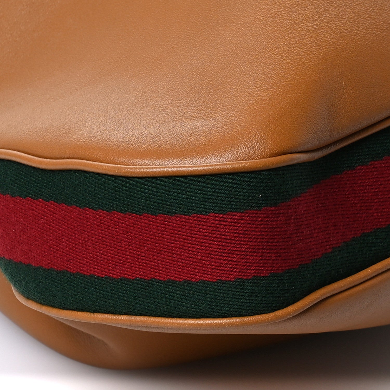 Gucci Aria Calfskin Web Large Attache Shoulder Bag Dark Orange 9 of 10