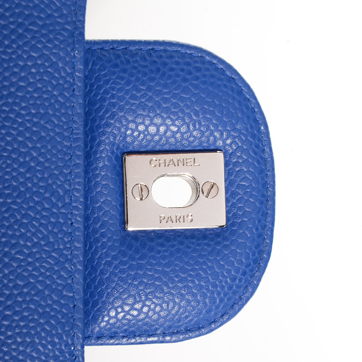 Caviar Quilted Maxi Single Flap Cobalt Blue