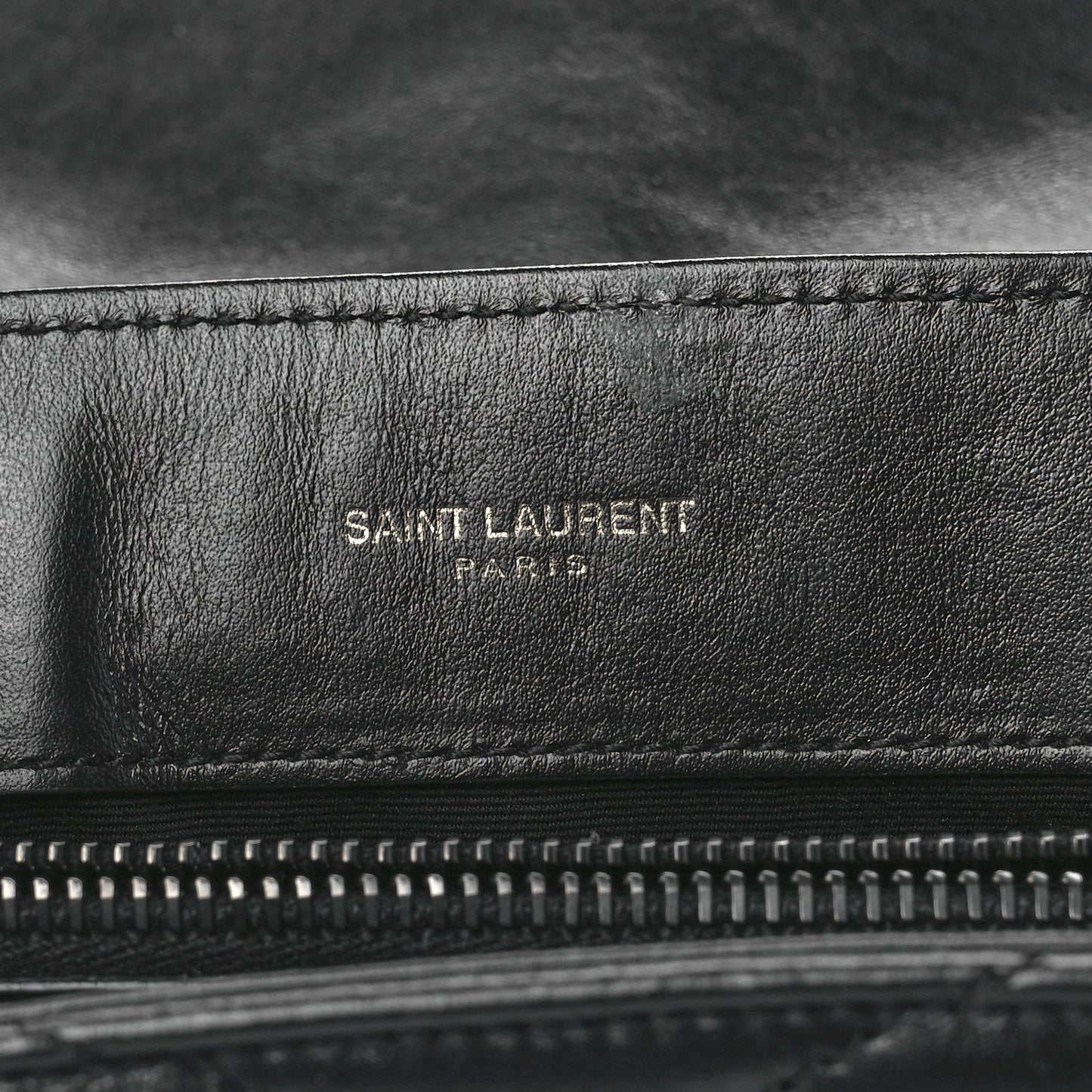Calfskin Y Quilted Monogram Monochrome Small Loulou Chain Satchel Black