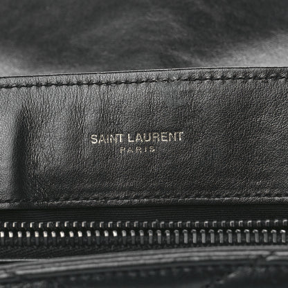 Saint Laurent Calfskin Y Quilted Monogram Monochrome Small Loulou Chain Satchel Black 5 of 15