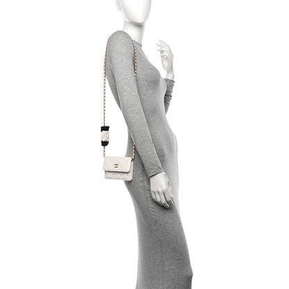 Chanel Lambskin Quilted My Chanel Lady Card Holder On Chain White 2 of 11