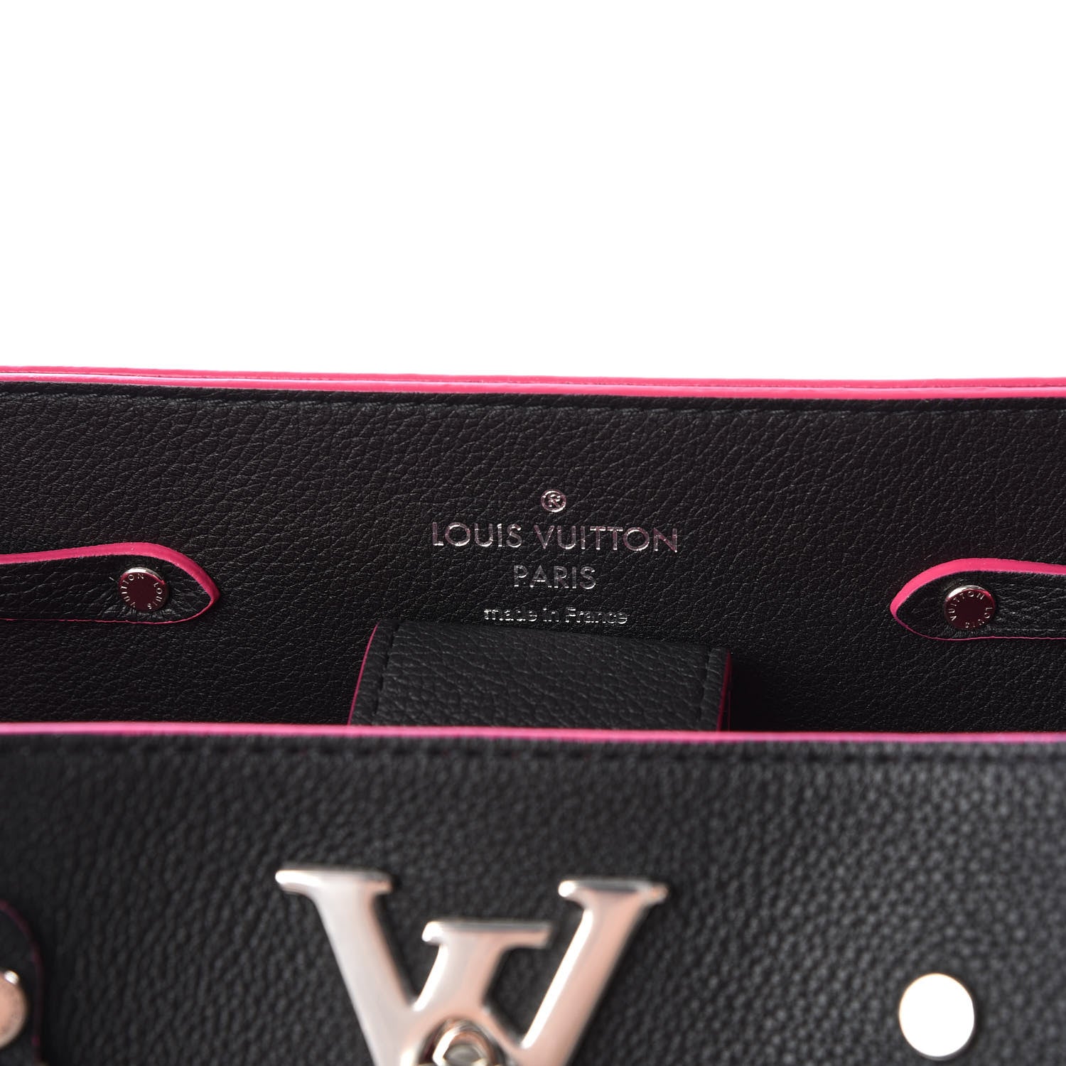 Louis Vuitton Calfskin Lockme Bucket Black 9 of 11
