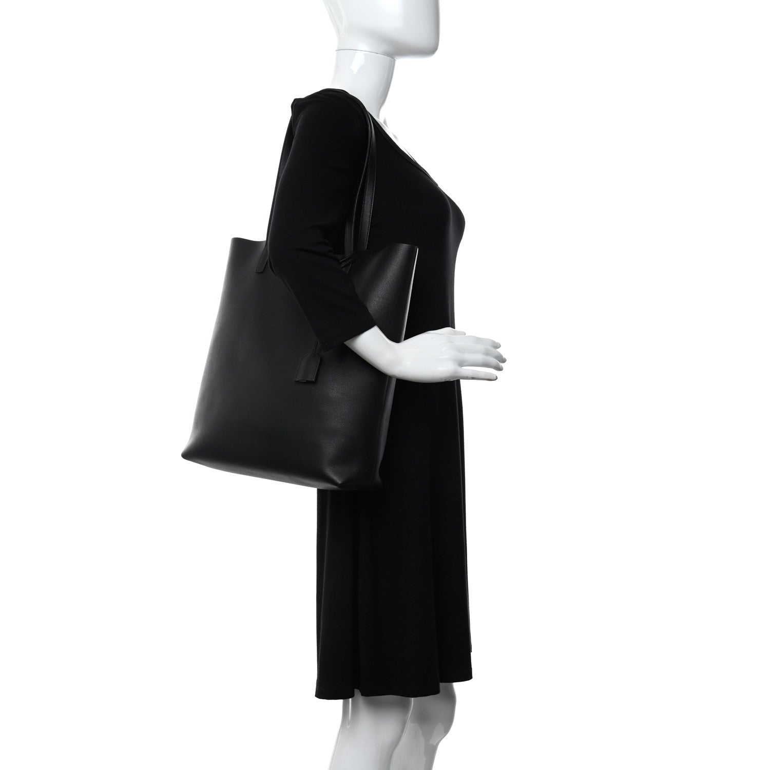 Saint Laurent Calfskin Medium Shopper Tote Black 3 of 11