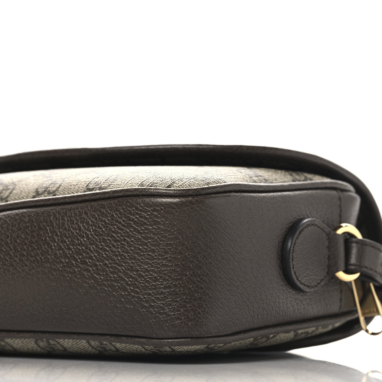 Gucci GG Supreme Monogram Textured Dollar Calfskin Web Studded Mini Ophidia Flap Shoulder Bag Beige Ebony New Acero 10 of 11