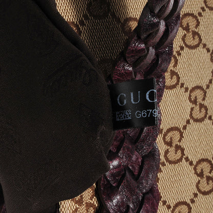 Gucci Monogram Medium Bamboo Bar Tote Bordeaux 7 of 9