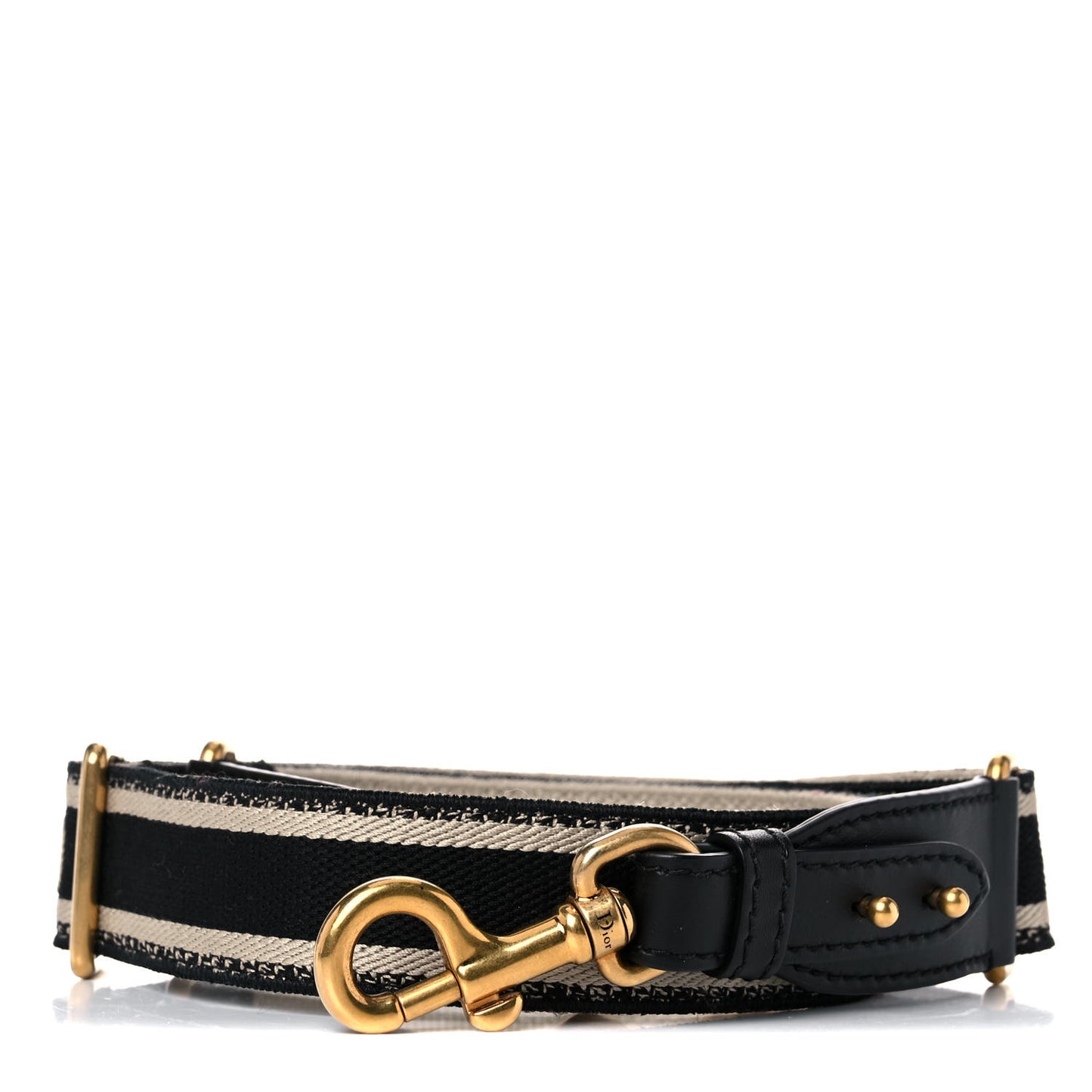 Canvas Embroidered Shoulder Strap Black